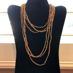 Vintage Multi STRAND GOLD TONE NECKLACE CHAIN BEAUTIFUL STUNNING